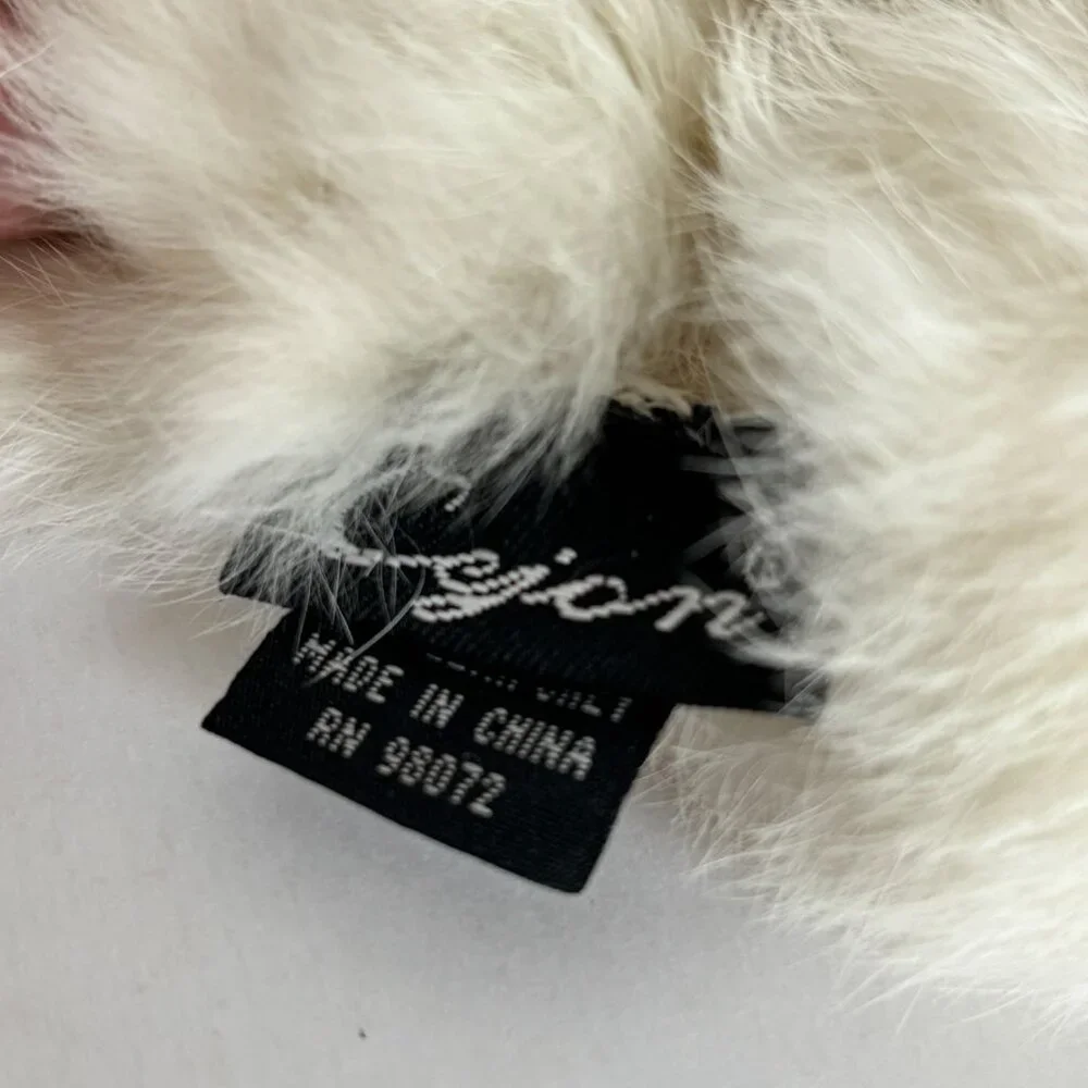 Cejon Rabbit Fur Scarf Winter White Soft Luxurious Accessory Pom Pom 54 x 5 inch - Picture 2 of 8